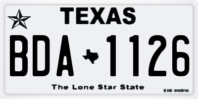 TX license plate BDA1126