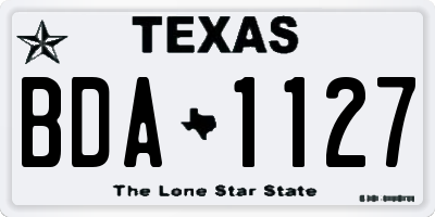 TX license plate BDA1127