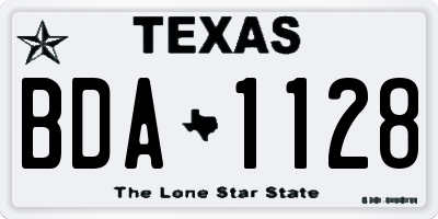TX license plate BDA1128