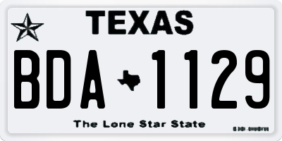 TX license plate BDA1129
