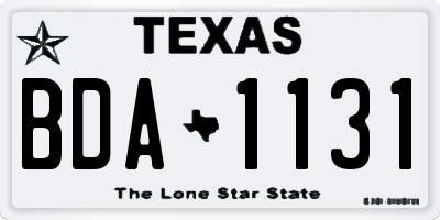 TX license plate BDA1131
