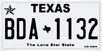 TX license plate BDA1132