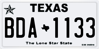 TX license plate BDA1133