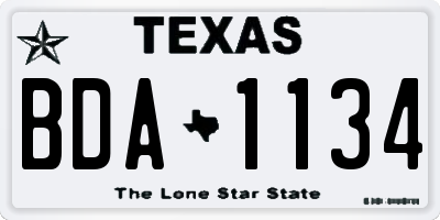 TX license plate BDA1134