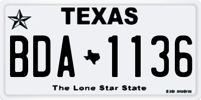 TX license plate BDA1136