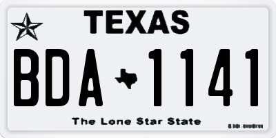 TX license plate BDA1141
