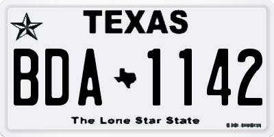 TX license plate BDA1142
