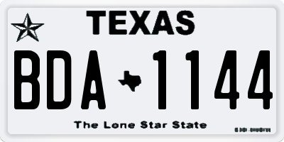 TX license plate BDA1144