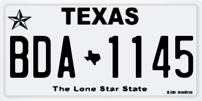 TX license plate BDA1145