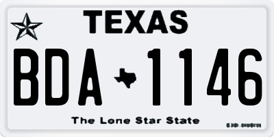 TX license plate BDA1146