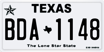 TX license plate BDA1148