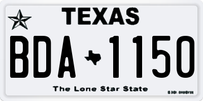 TX license plate BDA1150