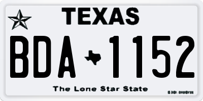 TX license plate BDA1152