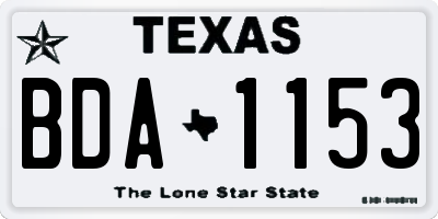 TX license plate BDA1153