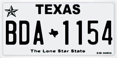 TX license plate BDA1154