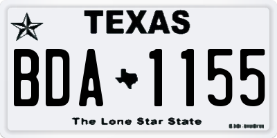 TX license plate BDA1155