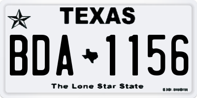TX license plate BDA1156