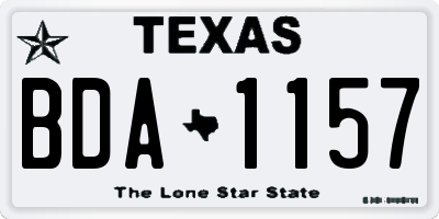 TX license plate BDA1157