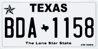 TX license plate BDA1158