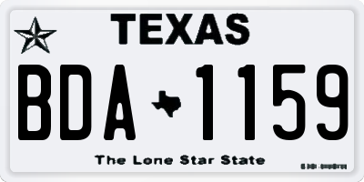 TX license plate BDA1159