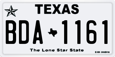 TX license plate BDA1161