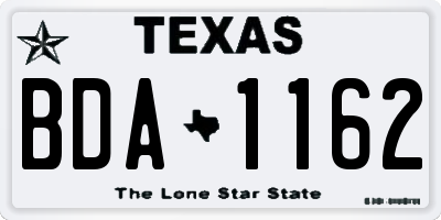 TX license plate BDA1162