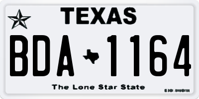 TX license plate BDA1164