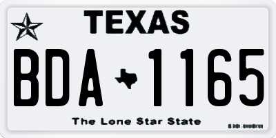 TX license plate BDA1165