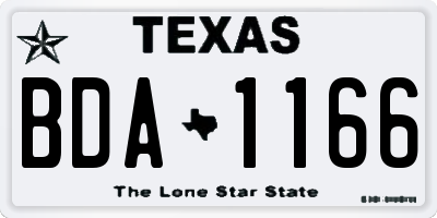 TX license plate BDA1166