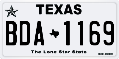 TX license plate BDA1169