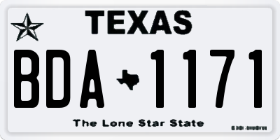 TX license plate BDA1171