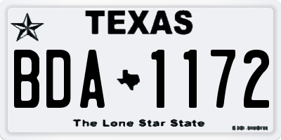 TX license plate BDA1172