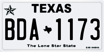 TX license plate BDA1173
