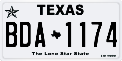 TX license plate BDA1174