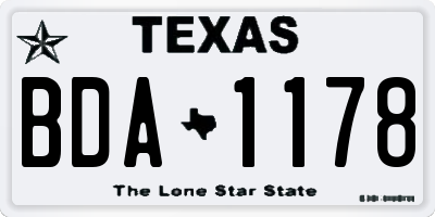 TX license plate BDA1178