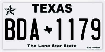 TX license plate BDA1179