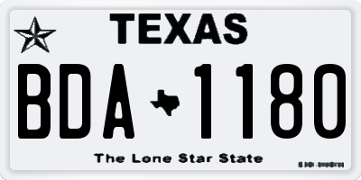 TX license plate BDA1180
