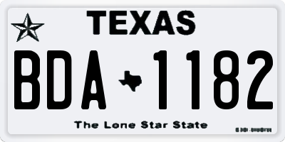 TX license plate BDA1182