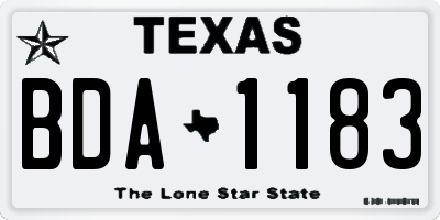TX license plate BDA1183