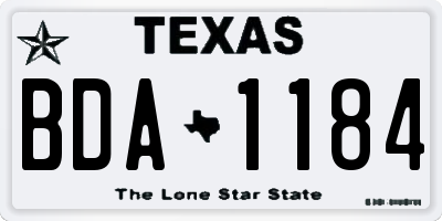 TX license plate BDA1184