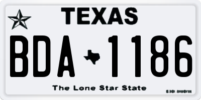 TX license plate BDA1186