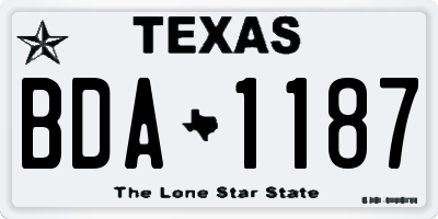 TX license plate BDA1187