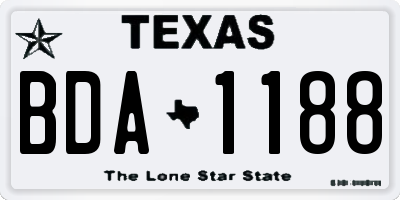 TX license plate BDA1188
