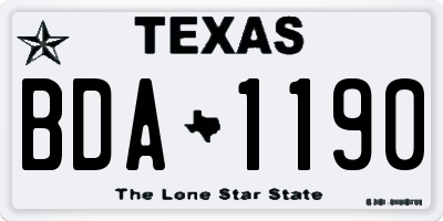 TX license plate BDA1190