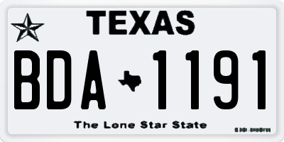 TX license plate BDA1191