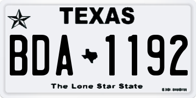 TX license plate BDA1192