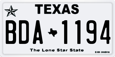 TX license plate BDA1194