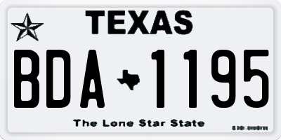TX license plate BDA1195
