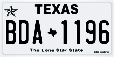 TX license plate BDA1196
