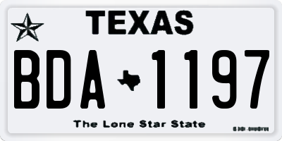 TX license plate BDA1197